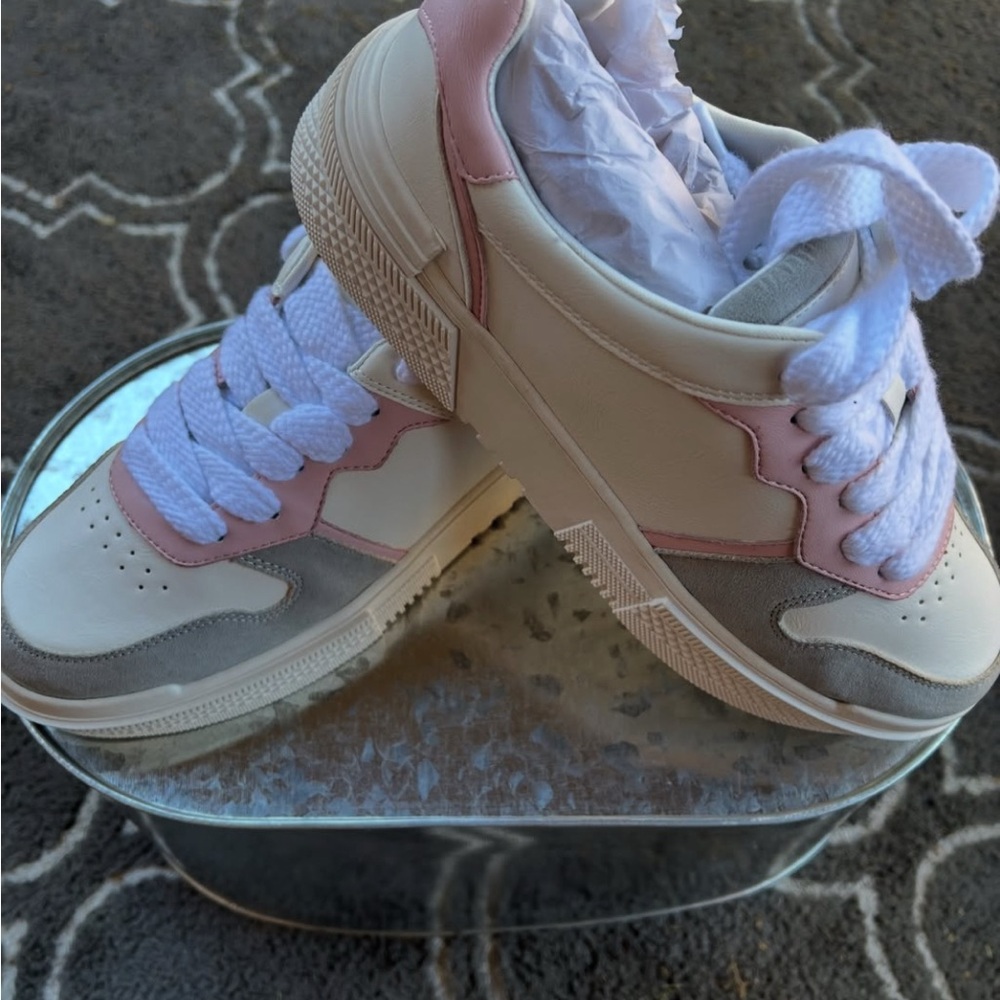 Stylish Pink and Cream Sneakers